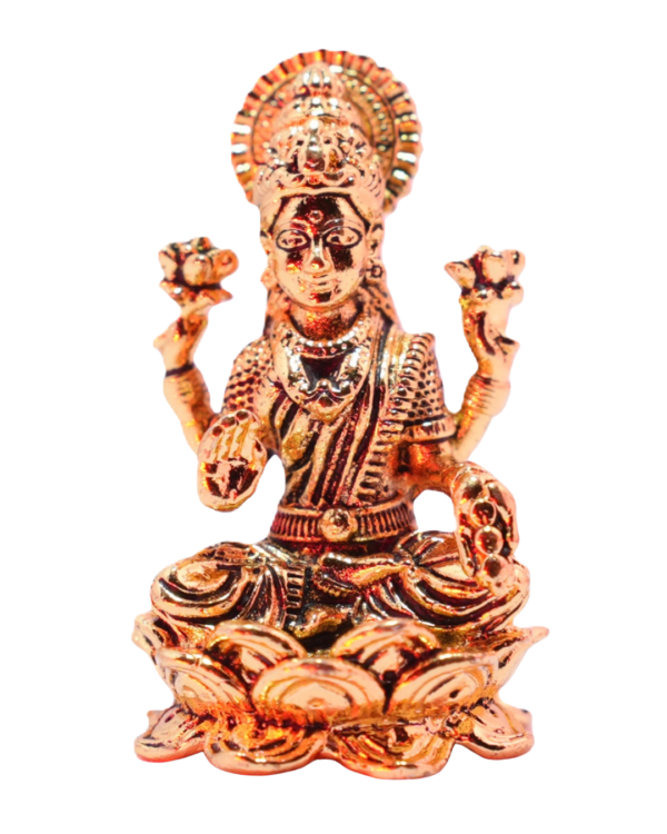 Divine Brass Goddess Lakshmi Idol on Lotus Base
