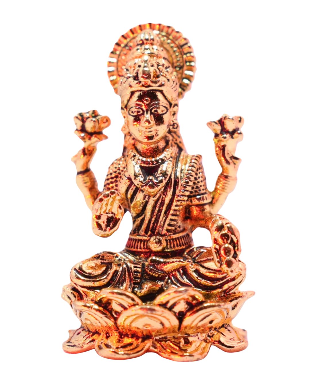 Divine Brass Goddess Lakshmi Idol on Lotus Base