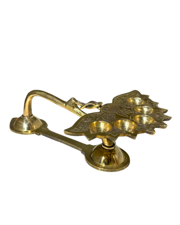 Handcrafted 5-Wick Brass Aarti Diya
