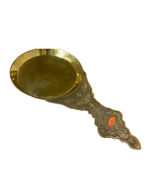 Engraved Brass Aarti Spoon
