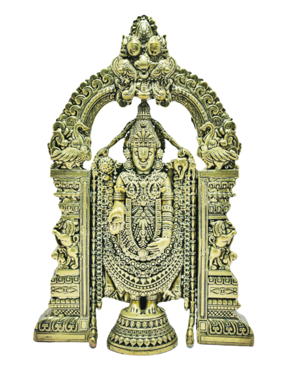 Brass Lord Venkateswara Idol with Ornate Arch