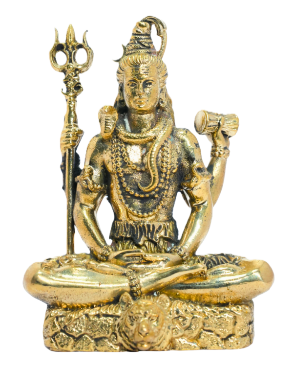 Meditating Brass Lord Shiva Statue