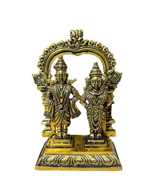 Vitthal Rukmini Brass Idol Set