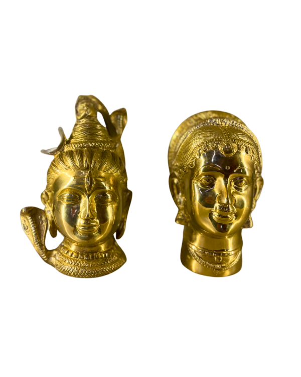 Brass Lord Shiva and Goddess Parvati Mukhalingam