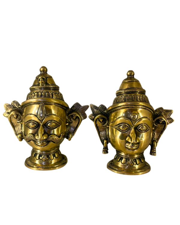 Polished Brass Male and Female Mukhawota Pair