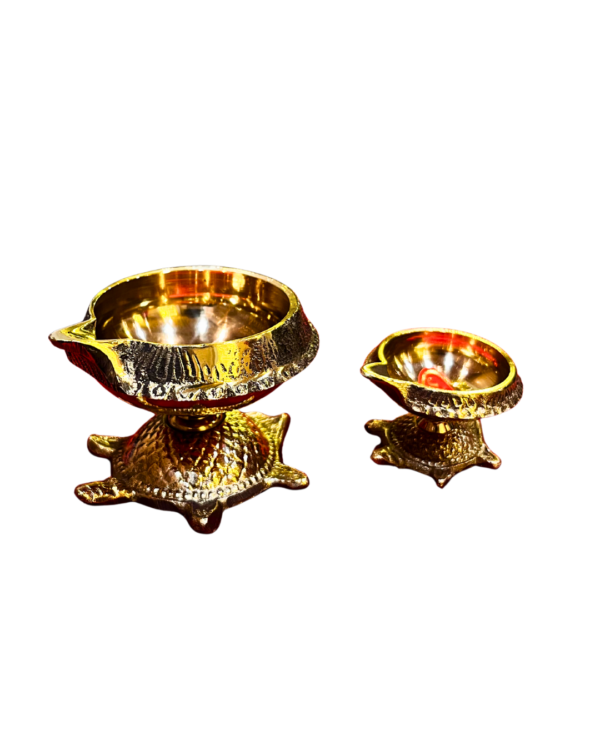 Kurma Brass Diya Pair