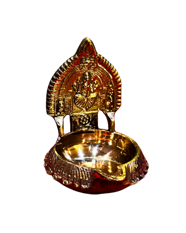 Carved Brass Kamatchi Oil Diya