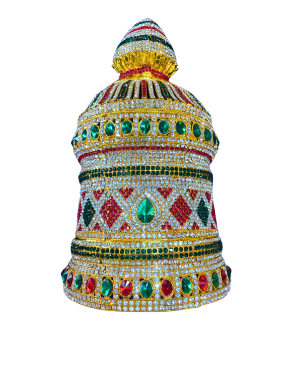 Stone Studded Brass Deity Crown