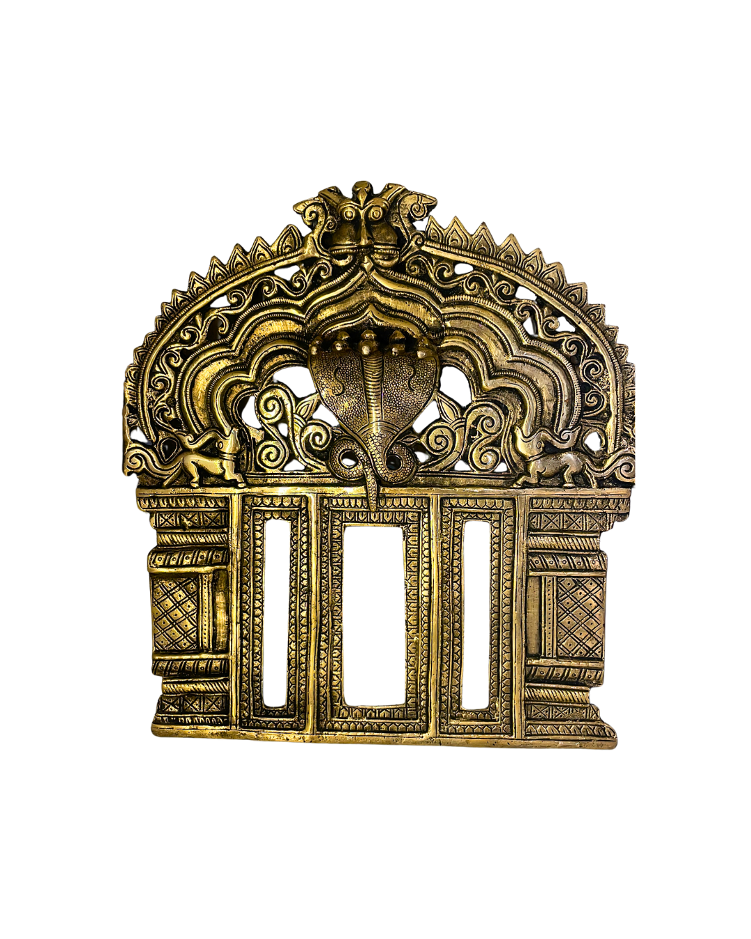 Carved Antique Brass Prabhavali Frame
