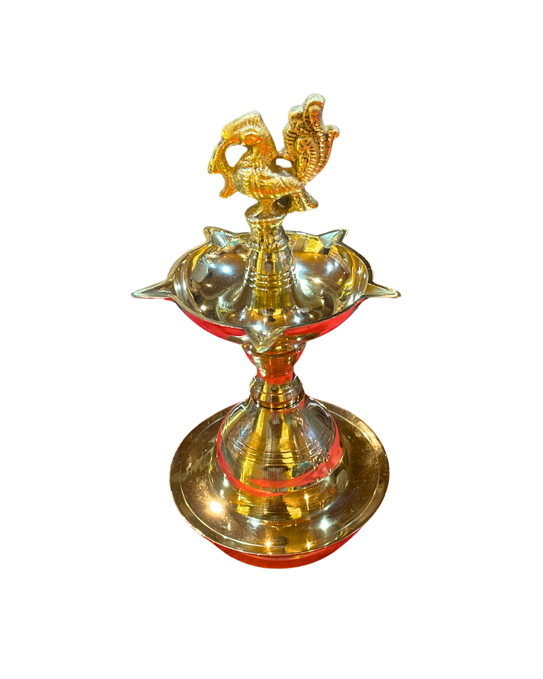 Traditional Brass Mayur Stand Diya