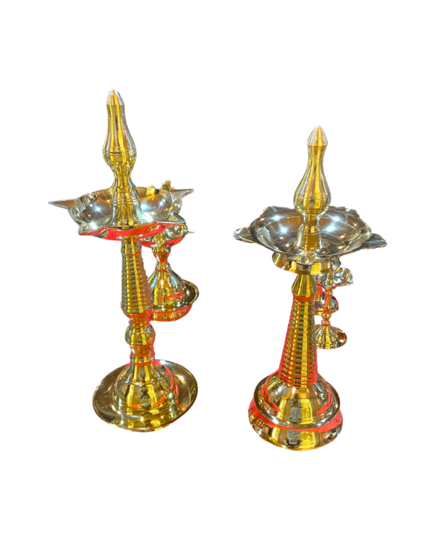 Pair of Brass Standing Kuthu Vilakku Diyas