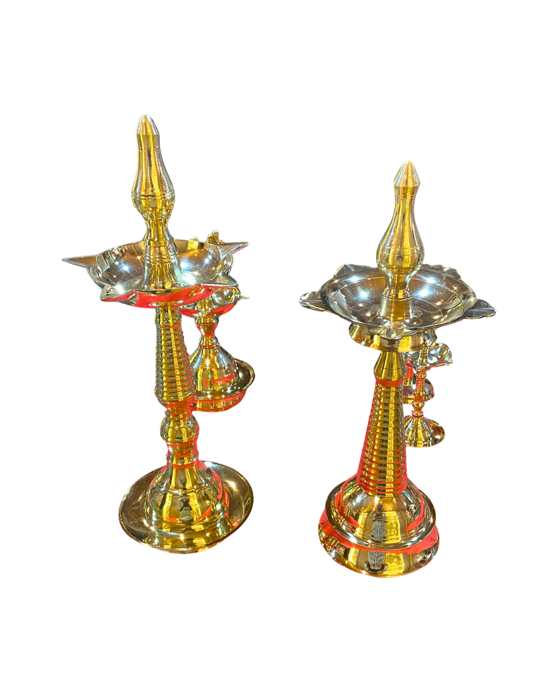 Pair of Brass Standing Kuthu Vilakku Diyas