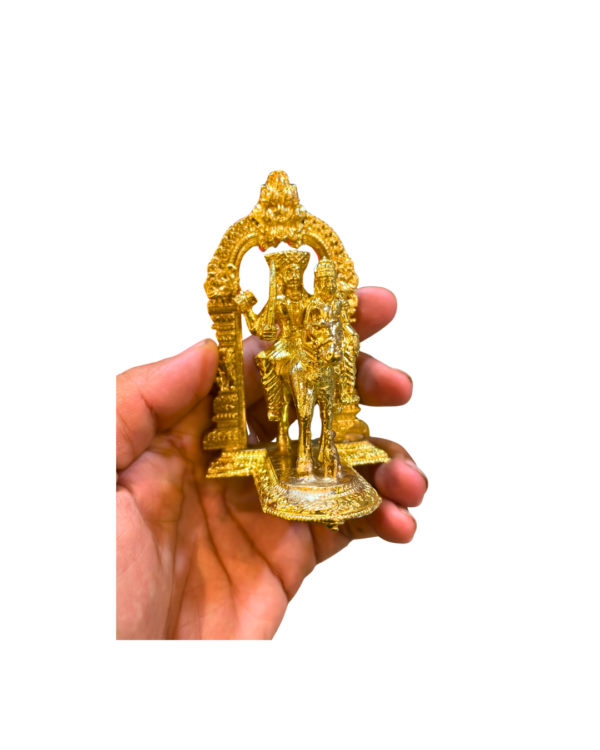 Compact Brass Khandoba Idol with Arch