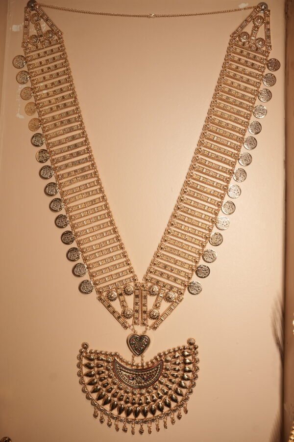 Layered Antique Gold-Tone Coin Necklace