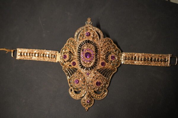 Antique Gold-Tone Floral Waist Belt